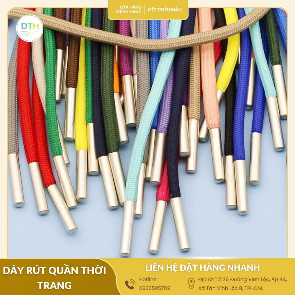 Bộ sưu tập dây rút quần thời trang nhiều kiểu phối màu độc đáo, phù hợp local brand và thiết kế phá cách.